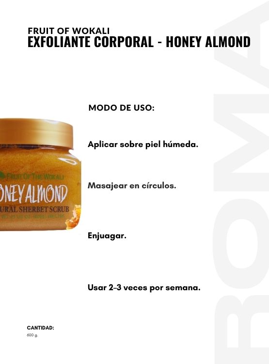 PACK 2 EXFOLIANTE CORPORAL HONEY ALMOND 600G WOKALI - 3