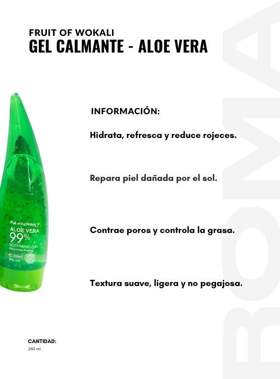PACK 3 GEL CALMANTE ALOE VERA 260ML WOKALI - 2
