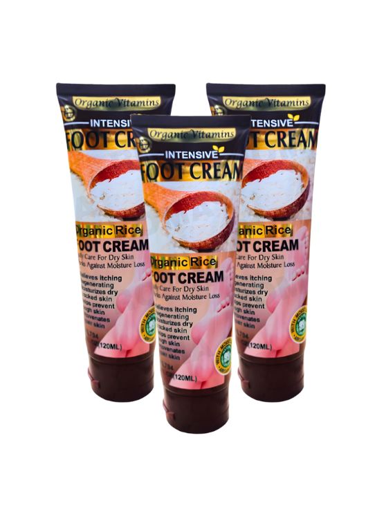 PACK 3 CREMA PARA PIES ARROZ 120ML WOKALI - 1