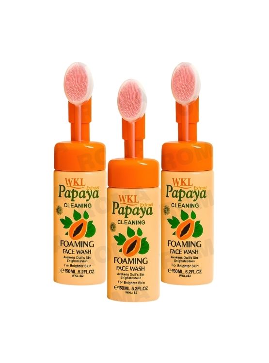 PACK 3 LIMPIADOR FACIAL ESPUMOSO PAPAYA 150ML WOKALI - 1