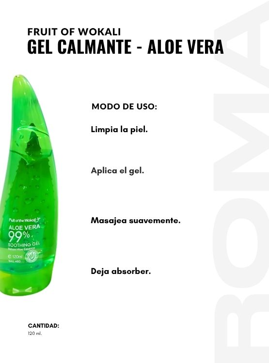 PACK 3 GEL CALMANTE ALOE VERA 120ML WOKALI - 3
