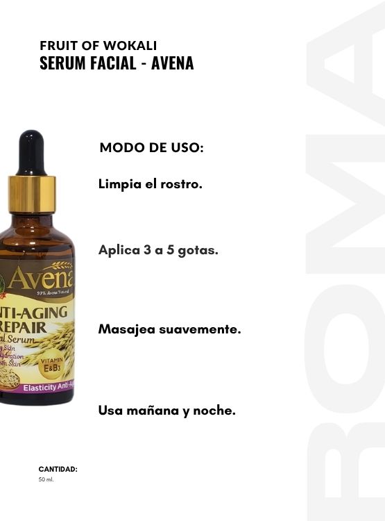 PACK 2 SERUM FACIAL AVENA 50ML WOKALI - 3