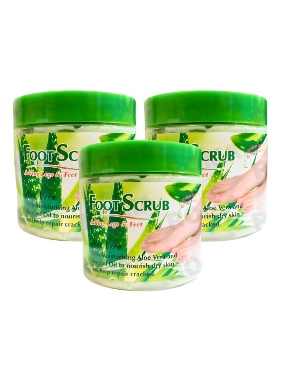 PACK 3 EXFOLIANTE PARA PIES ALOE VERA 500G WOKALI - 1