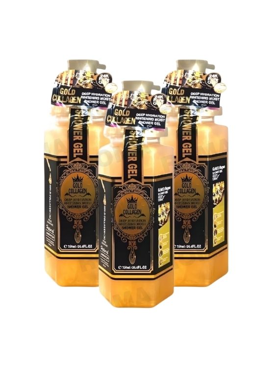 PACK 3 GEL DE DUCHA GOLD COLÁGENO 750ML WOKALI - 1