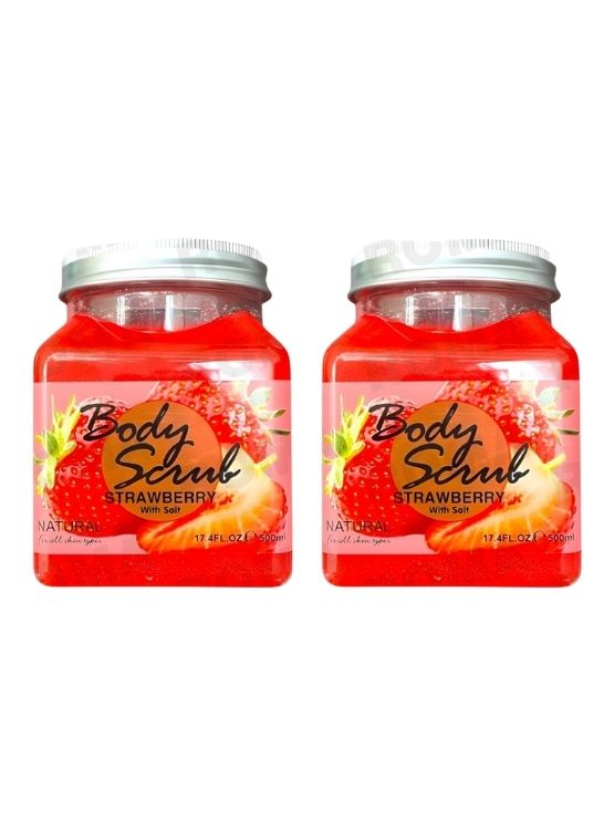 PACK 2 EXFOLIANTE CORPORAL BASE DE SAL DE MAR Y FRESA 500ML WOKALI - 1