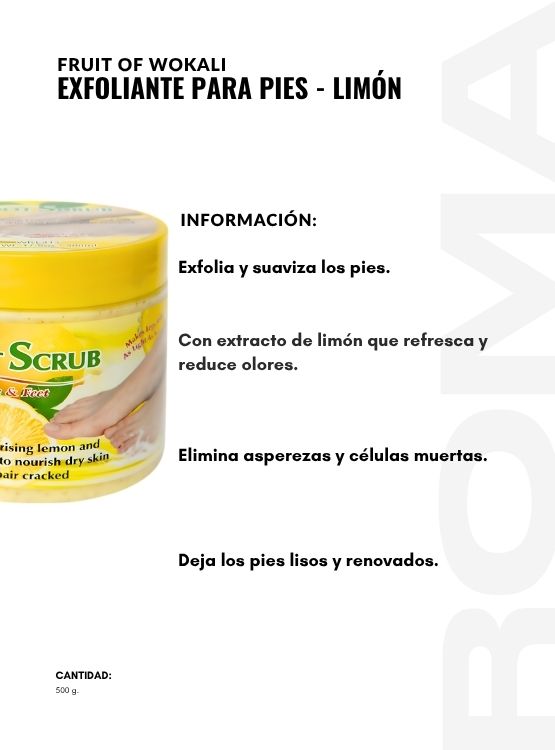 PACK 3 EXFOLIANTE PARA PIES LIMÓN 500G WOKALI - 2