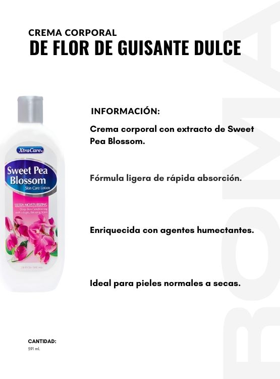 CREMA CORPORAL DE FLOR DE GUISANTE DULCE 591ML XTRACARE - 2