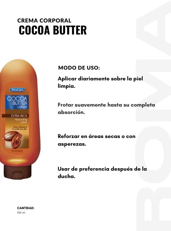 PACK 2 CREMA CORPORAL COCOA BUTTER 532ML XTRACARE - 3