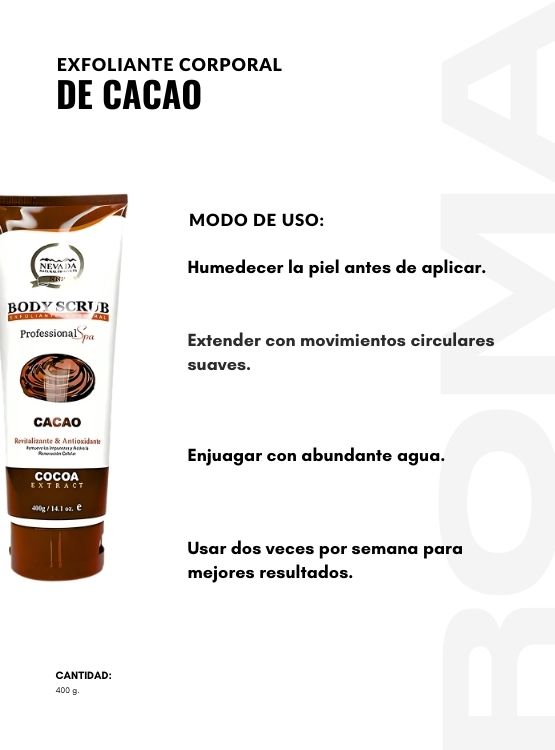 EXFOLIANTE CORPORAL DE CACAO 400G NEVADA - 3