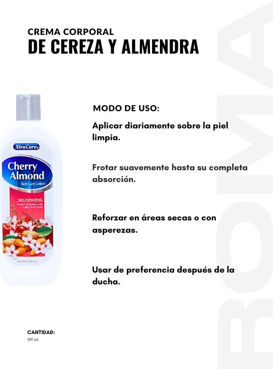 PACK 3 CREMA CORPORAL DE CEREZA Y ALMENDRA 591ML XTRACARE - 3