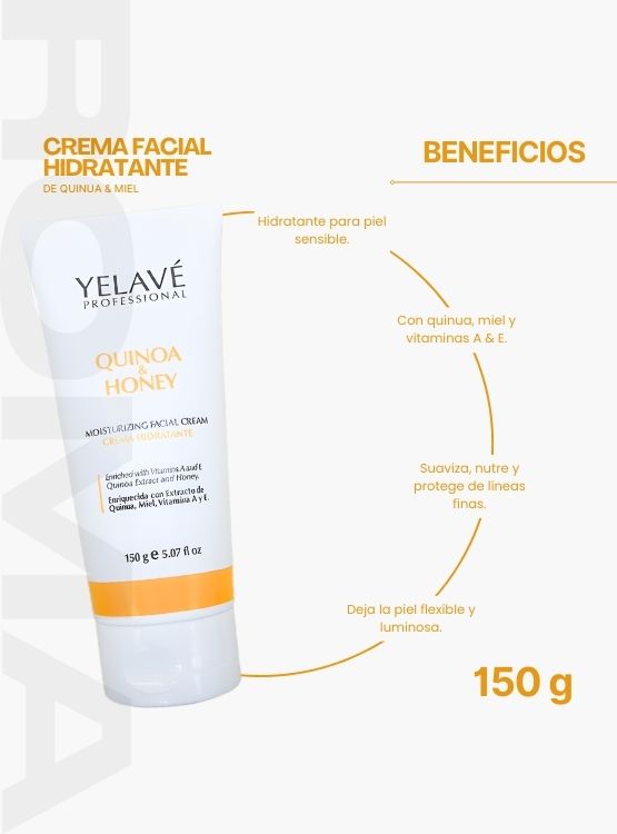 MOISTURIZING FACIAL CREAM QUINOA Y HONEY 150G YELAVÉ - 2