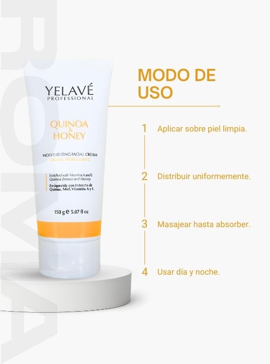 MOISTURIZING FACIAL CREAM QUINOA Y HONEY 150G YELAVÉ - 3