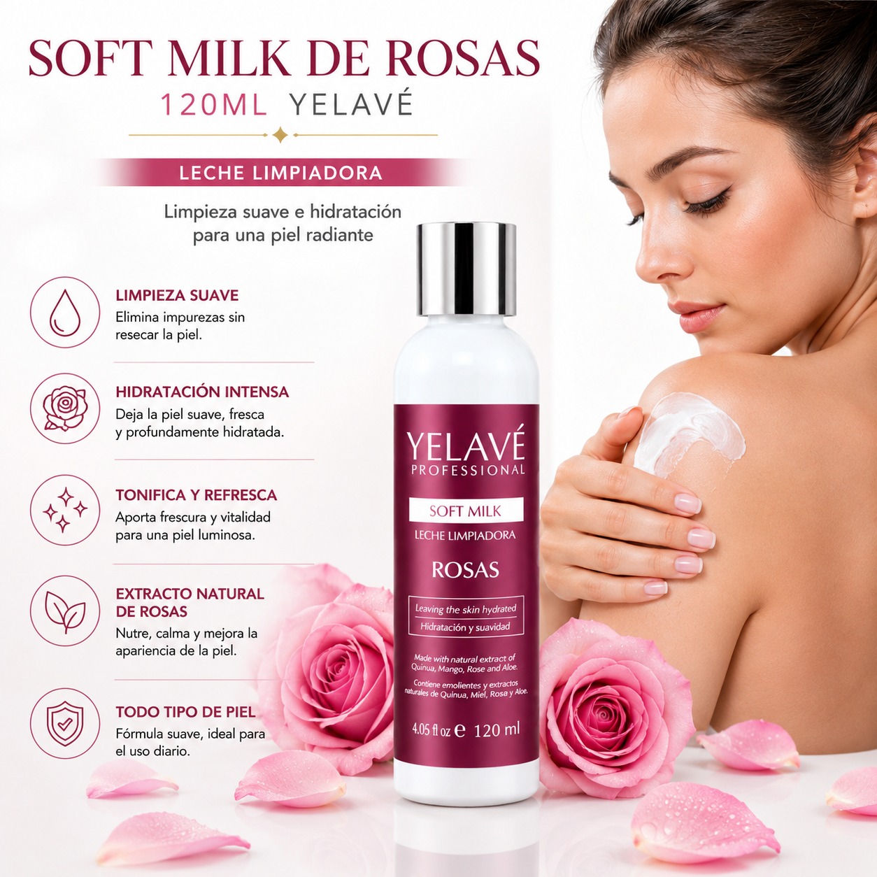 SOFT MILK DE ROSAS 120ML YELAVÉ - 2