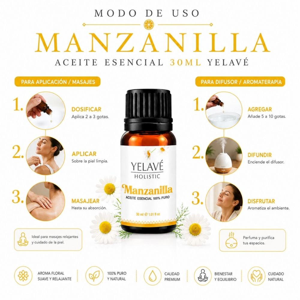 ACEITE ESENCIAL MANZANILLA 30ML YELAVÉ - 3