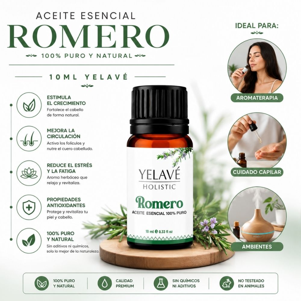 ACEITE ESENCIAL ROMERO 10ML YELAVÉ - 2
