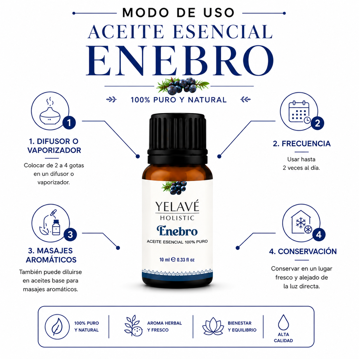 ACEITE ESENCIAL ENEBRO 10ML YELAVÉ - 3