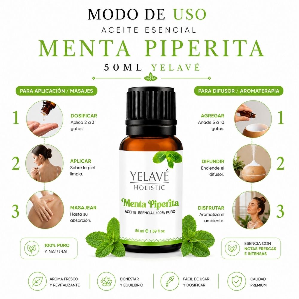 ACEITE ESENCIAL MENTA PIPERITA 50ML YELAVÉ - 3