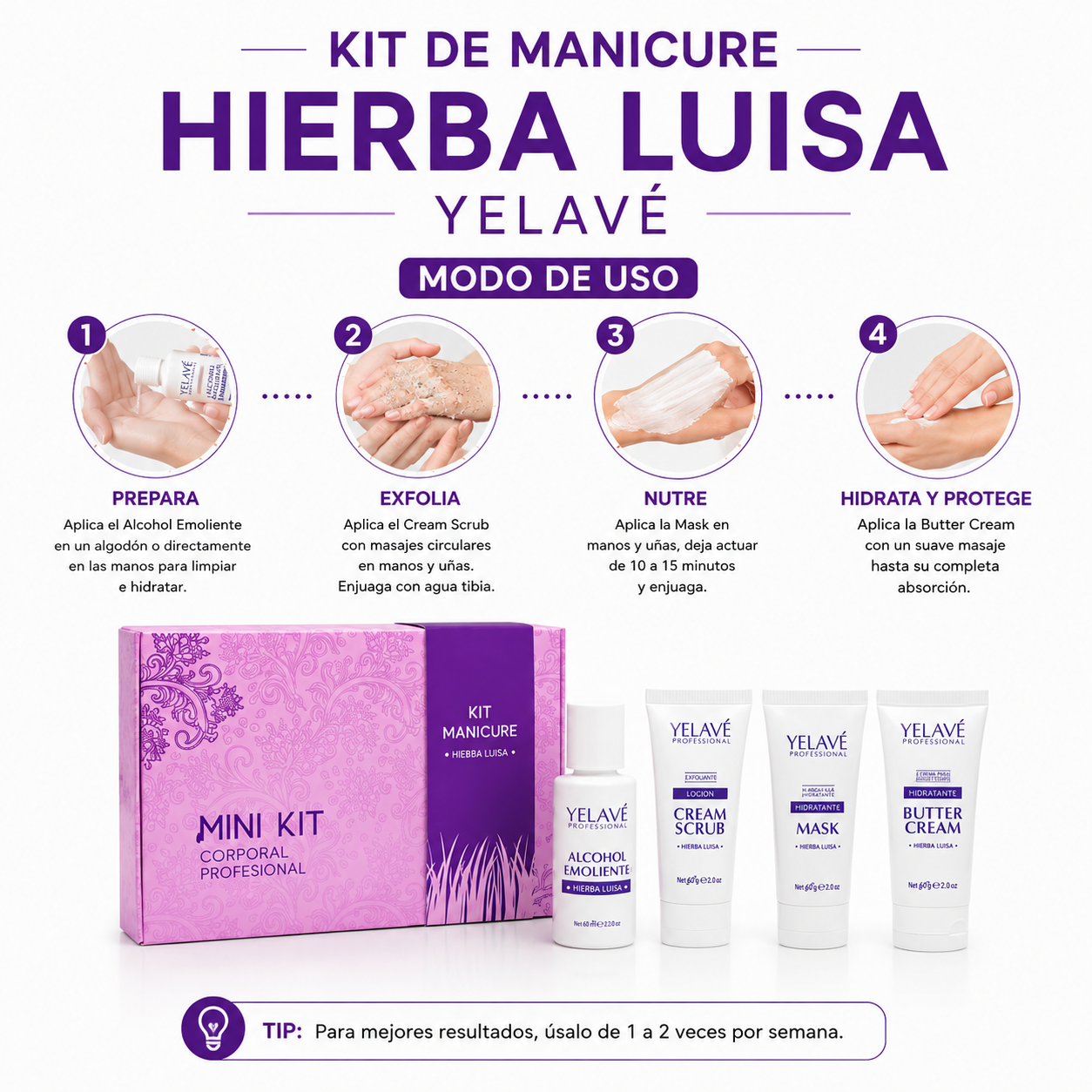 KIT DE MANICURE HIERBA LUISA YELAVÉ - 2