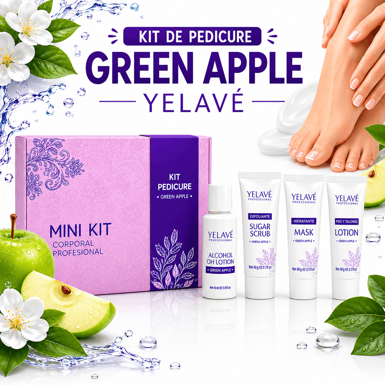 KIT DE PEDICURE GREEN APPLE YELAVÉ - 1