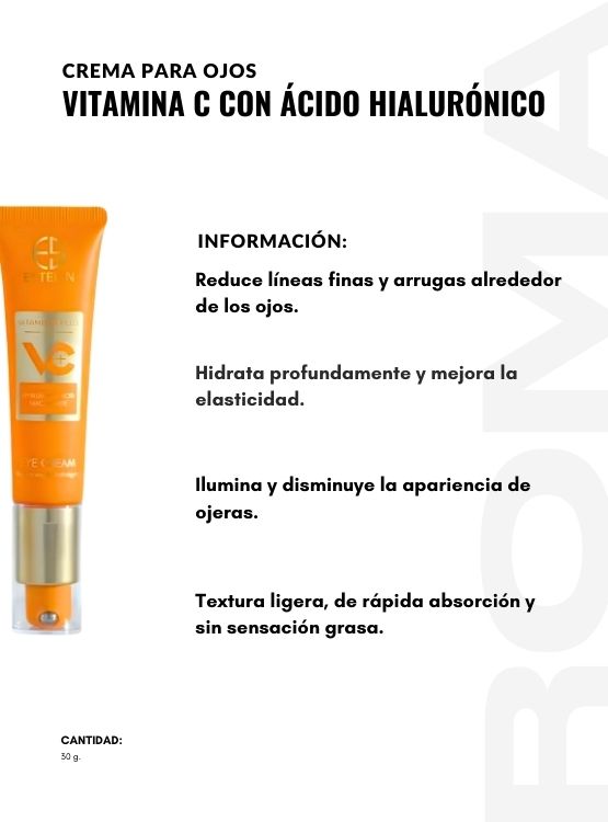 PACK 2 CREMA PARA OJOS VITAMINA C CON ÁCIDA HIALURÓNICO 30G ESTELIN - 2