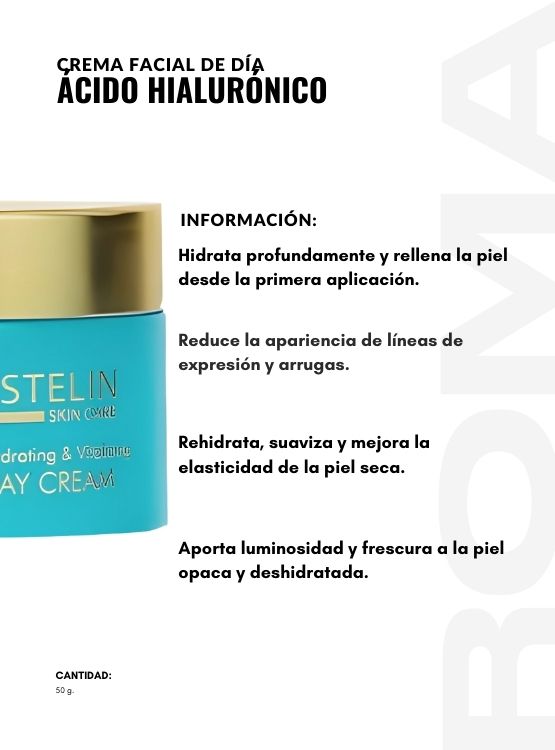 PACK 3 CREMA DE DÍA ÁCIDO HIALURÓNICO 50G ESTELIN - 2