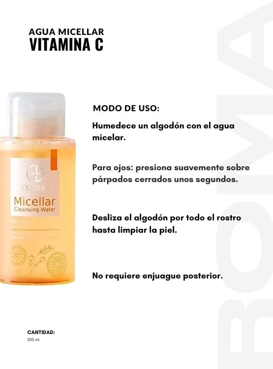 PACK 3 AGUA MICELAR VITAMINA C 300ML ESTELIN - 3
