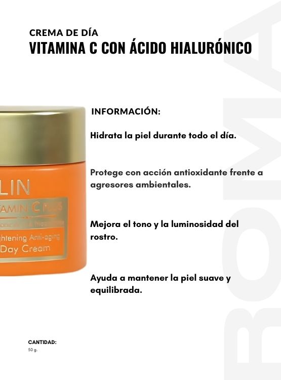CREMA DE DÍA VITAMINA C CON ÁCIDA HIALURÓNICO 50G ESTELIN - 2