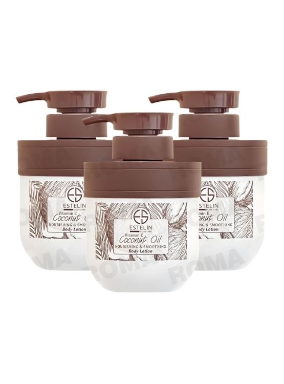 PACK 3 LOCIÓN CORPORAL ACEITE DE COCO Y VITAMINA E 300ML ESTELIN - 1
