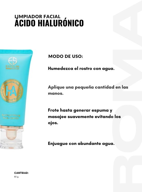 LIMPIADOR FACIAL ÁCIDO HIALURÓNICO 80G ESTELIN - 3