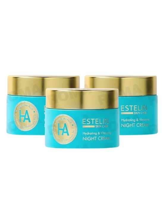 PACK 3 CREMA DE NOCHE ÁCIDO HIALURÓNICO 50G ESTELIN - 1