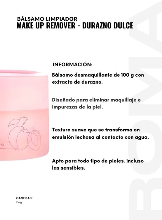 BÁLSAMO LIMPIADOR MAKE UP REMOVER – DURAZNO DULCE 100G ESTELIN - 2
