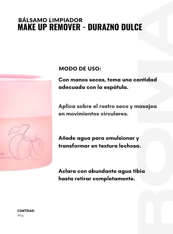 BÁLSAMO LIMPIADOR MAKE UP REMOVER – DURAZNO DULCE 100G ESTELIN - 3