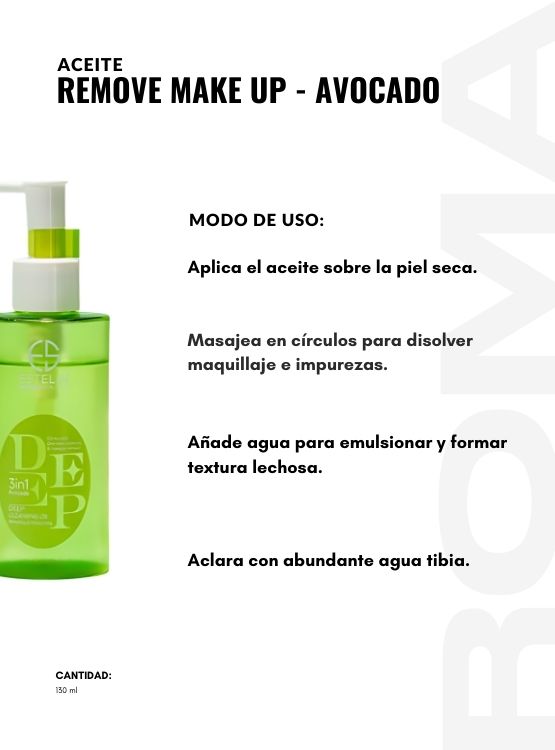 PACK 2 ACEITE REMOVE MAKE UP - AVOCADO 130ML ESTELIN - 3