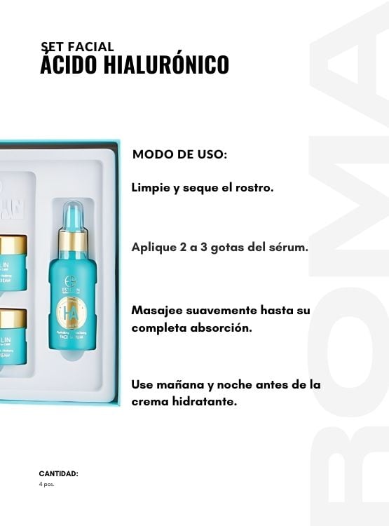 SET FACIAL ÁCIDO HIALURÓNICO 4 PCS ESTELIN - 3