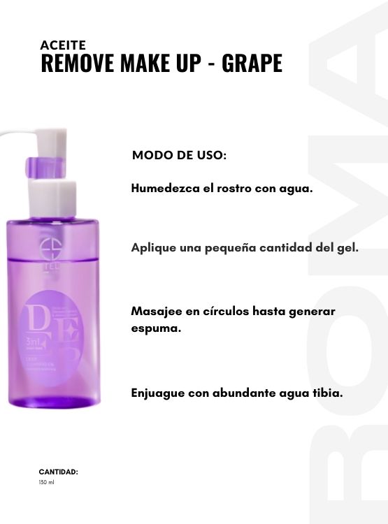 PACK 3 ACEITE REMOVE MAKE UP - GRAPE 130ML ESTELIN - 3