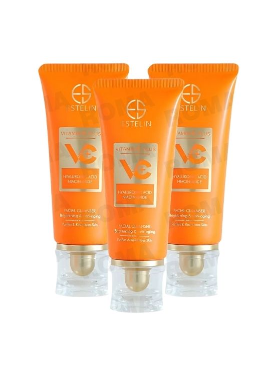 PACK 3 LIMPIADOR FACIAL VITAMINA C ÁCIDO HIALURÓNICO 80G ESTELIN - 1