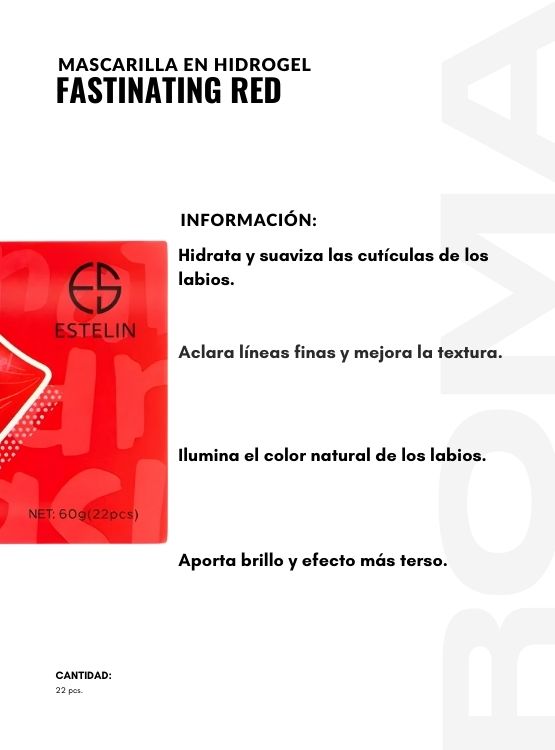 MASCARILLA EN HIDROGEL FASTINATING RED 22PCS ESTELIN - 2