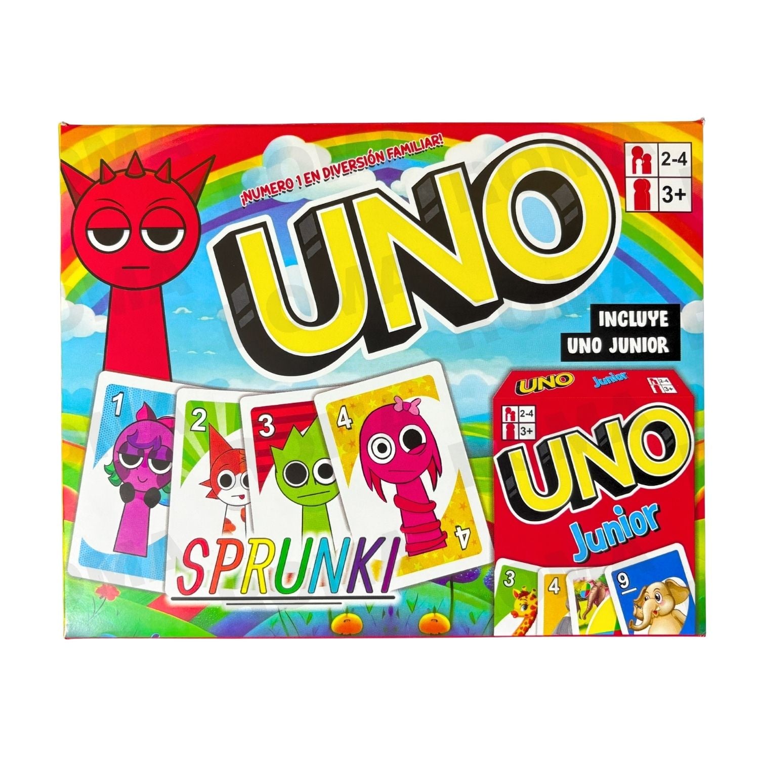 UNO – EDICIÓN SPRUNKI + UNO JUNIOR JUEGO DE CARTAS - 1
