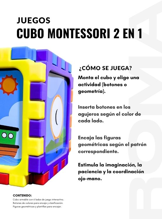 PACK 3 CUBO DIDÁCTICO MONTESSORI 2 EN 1 PARA NIÑOS - 3
