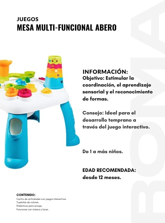 MESA MULTIFUNCIONAL ABERO - JUEGO DIDÁTICO - 2