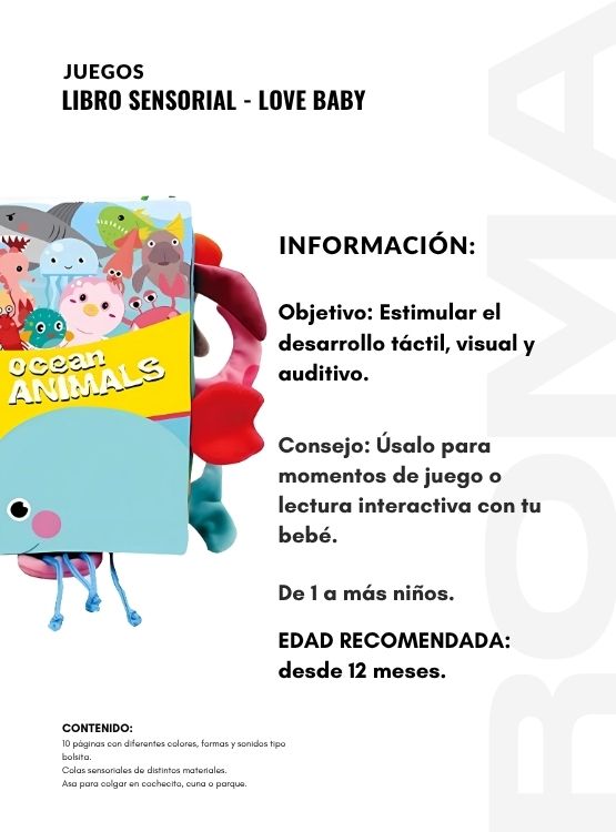 LIBRO TEXTURA LOVE BABY - JUEGO DIDÁTICO - 2