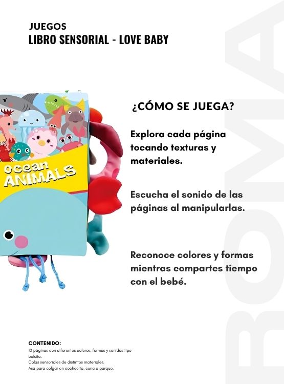 LIBRO TEXTURA LOVE BABY - JUEGO DIDÁTICO - 3