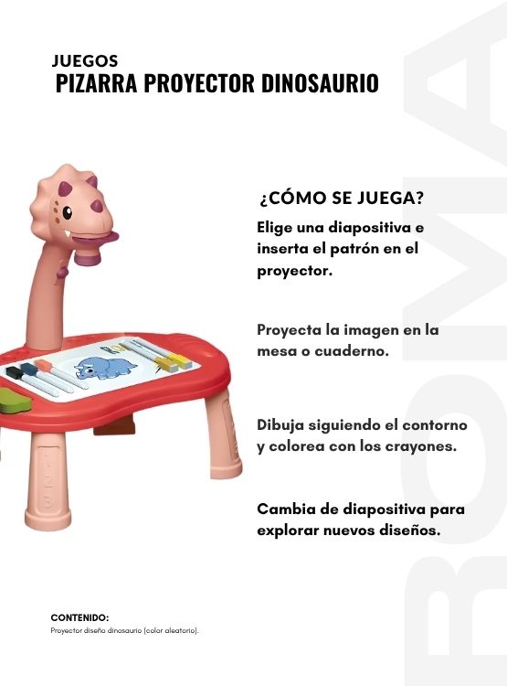 PIZARRA PROYECTOR DINOSAURIO JUEGO DIDÁCTICO - 3
