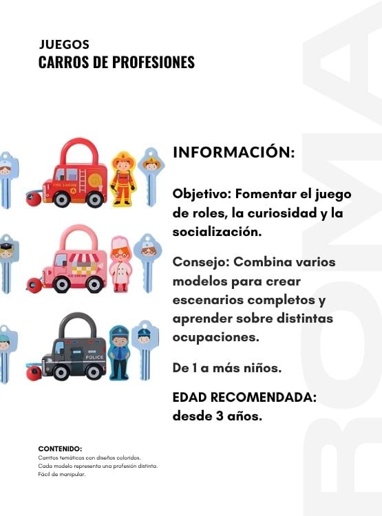 CARROS DIDÁCTICOS DE PROFESIONES - JUEGO DIDÁTICO - 2