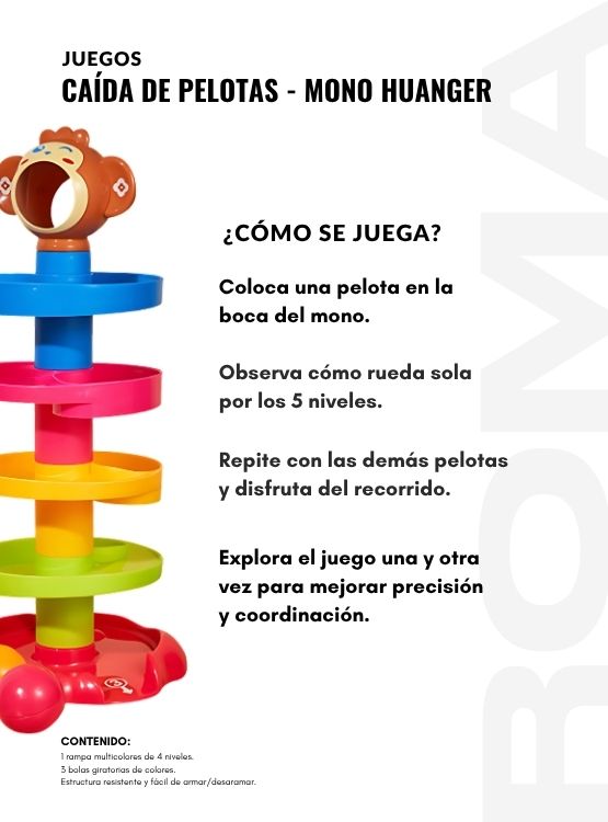 CAÍDA DE PELOTAS  MONO HUANGER - JUEGO DIDÁTICO - 3
