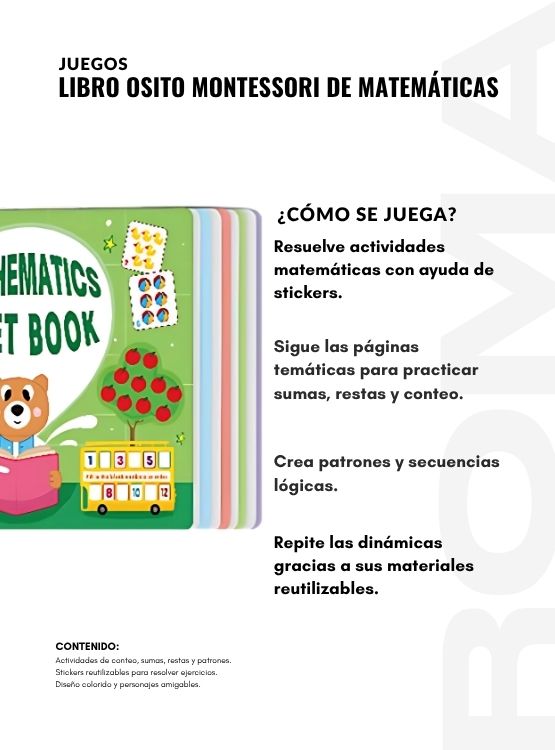 LIBRO OSITO MONTESSORI DE MATEMÁTICAS - 3
