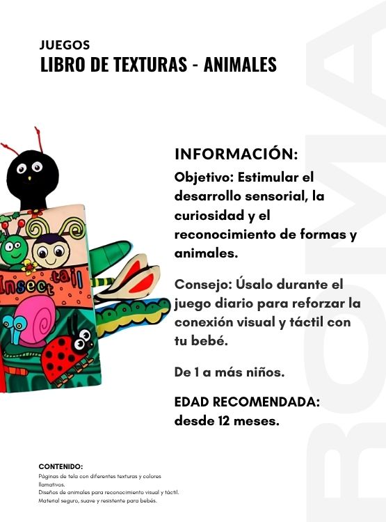LIBRO DE TEXTURAS ANIMALES - JUEGO DIDÁTICO - 2