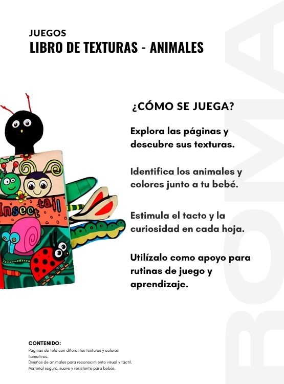 LIBRO DE TEXTURAS ANIMALES - JUEGO DIDÁTICO - 3