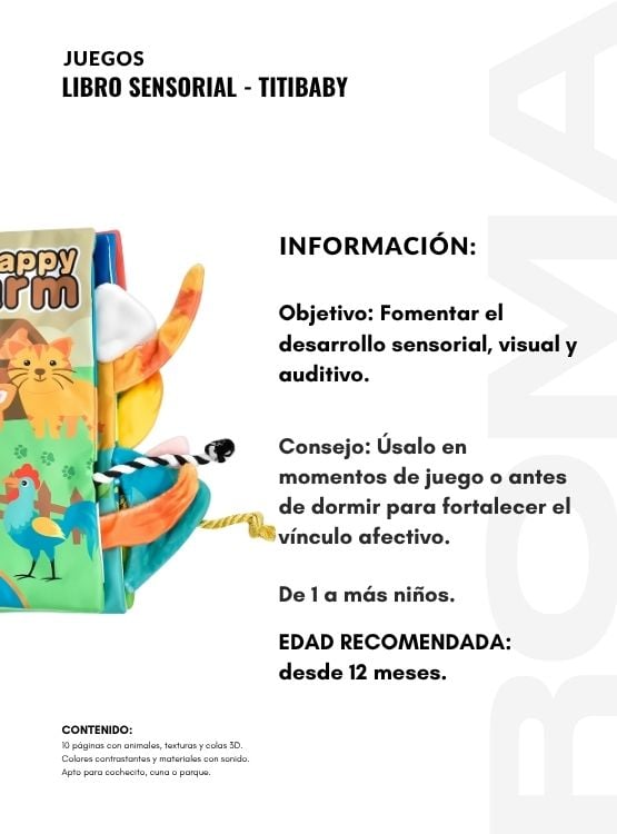 LIBRO SENSORIAL TITBABY - JUEGO DIDÁTICO - 2
