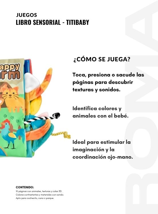 LIBRO SENSORIAL TITBABY - JUEGO DIDÁTICO - 3